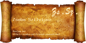 Zsebe Szilviusz névjegykártya
